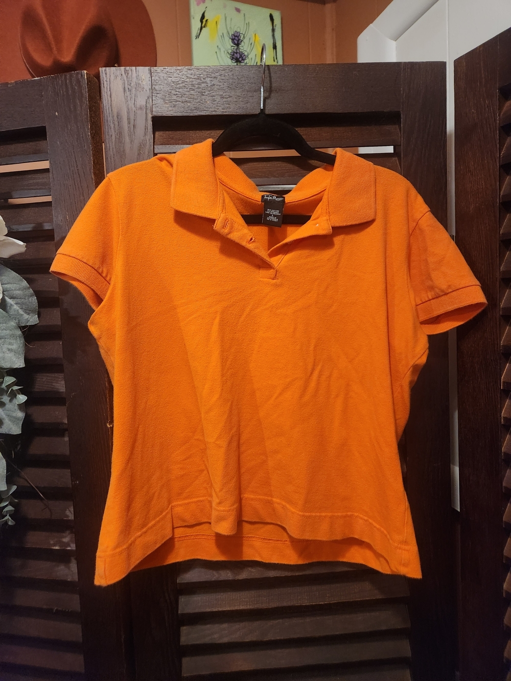Vintage Orange Polo Crop Top